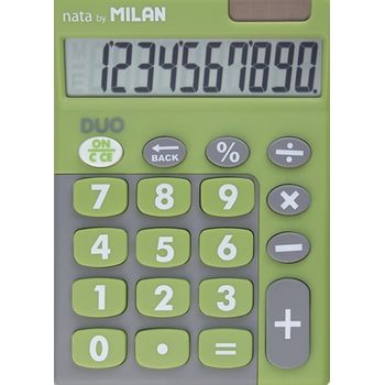 Calculadora Touch Duo Verde 10 Digitos Milan