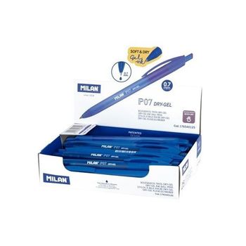 Milan Boligrafo P07 Dry-gel Retr?ctil Tinta Azul Caja Expositora -25u-