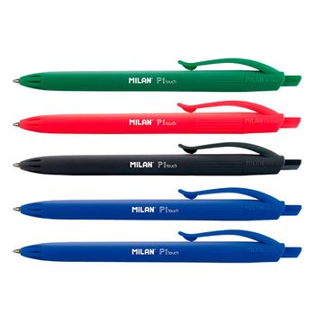 Blister 5 Boligrafos Azul,negro,rojo Y Verde Milan - Neoferr*
