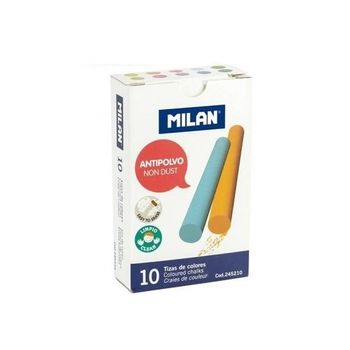 Milan Tizas Color Antipolvo Carbonato Calcico Caja De 10