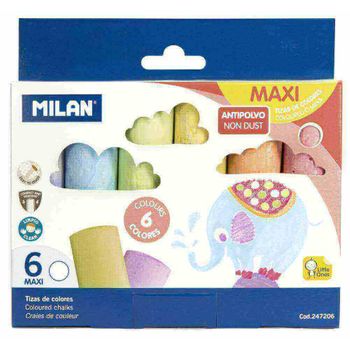 Tizas De Colores Milan Maxi 6 Unidades