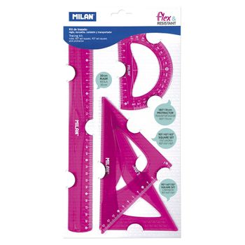 Juego Escuadra Y Cartabon 25cm Regla 30cm Y Semicirculo 15cm Liderpapel En  Petaca Incolora con Ofertas en Carrefour