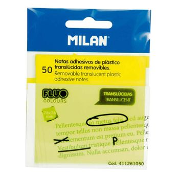 Notas Adhesivas Translúcidas Milan Fluo Amarillo