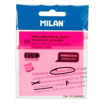 Notas Adhesivas Translúcidas Milan Fluo Rosa