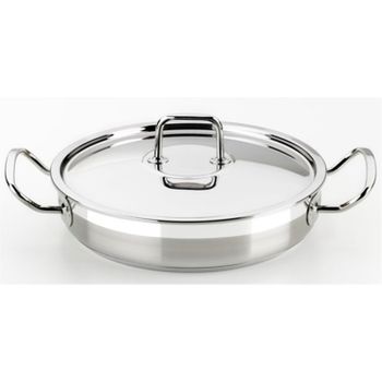 Cacerola Baja 30cm C/tapa Ind Inox Prof. Bra