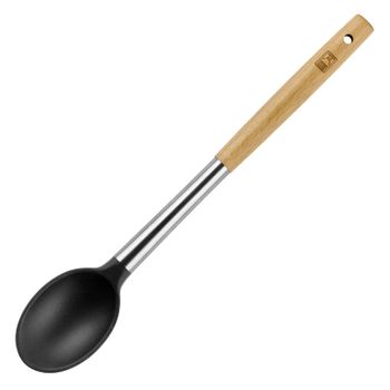 Bra Market - Cuchara De Cocina En Acero Inoxidable, Silicona Y Madera De Haya