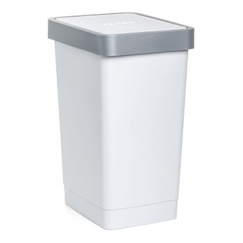 Tatay Smart - Cubo De Basura 25l Con Tapa Basculante. Ideal Cocina. Blanco