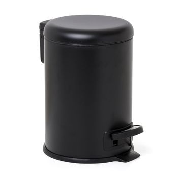 Tatay Nordic - Cubo De Baño Con Pedal Y Cubeta Interior Extraíble 3l, Negro