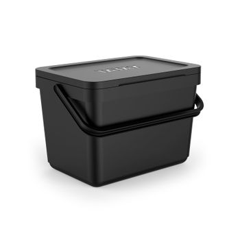 Tatay Smart - Cubo Orgánico Mesa 6l Plástico 100% Reciclado. Negro