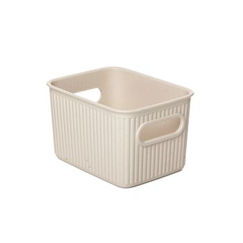 Tatay Ecohome - Cesta De Ordenación Rectangular Tamaño S De 1.5l Baobab. Beige