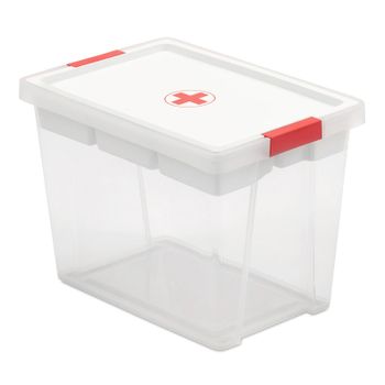 Tatay - Kit Caja Botiquín Multiusos Cruz Roja 15l Con Tapa Abatible Y Organizador