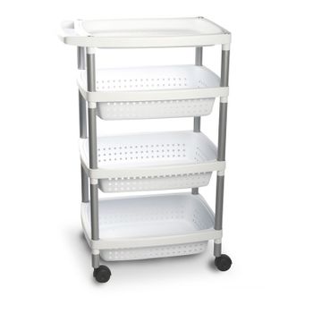 Verdulero Cocina 4 Cestos Plastico Blanco 73821 Tatay