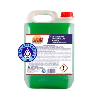 Detergente Lavavajillas Manual Concentrado 5 L. Unik. Caja 2 Botellas