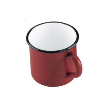 Taza De Metal Esmaltada Roja Vintage 6 Cm