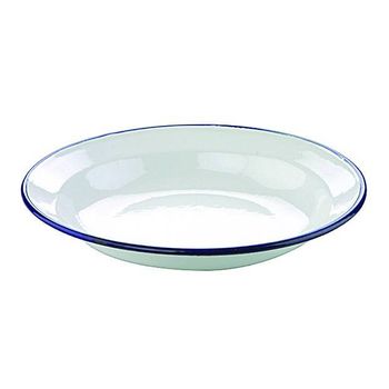 Plato Mesa Hondo 22cm Acero Esmaltado Blanco Ibili