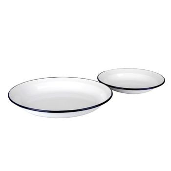 Plato Mesa Hondo 24cm Acero Esmaltado Blanco Ibili