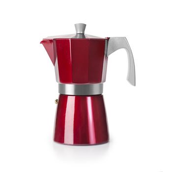 Cafetera Aluminio Induccion Roja 6 Tz - Ibili - 623206..