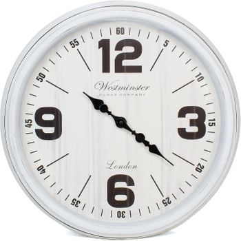 Reloj Pared Retro Ø51 Cm - Blanco