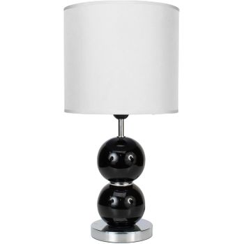 Lámpara Para Mesa Con Base De Cerámica - Blanco/negro