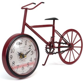 Reloj De Mesa Bicicleta Vintage - Rojo