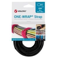 Brida Cierre Gancho Y Bucle One-wrap Strap (25 Un) Velcro 20 X 200 Mm Negro