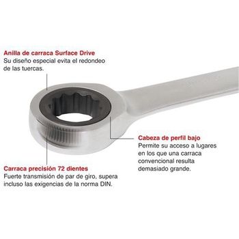 Llave Combinada Carraca 18mm. Ratio