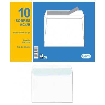 Pack 10 Sobres Blancos 229 X 324 Mm Con Tira