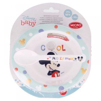 Mickey Vajilla Infantil Cuenco + Cuchara Microondas