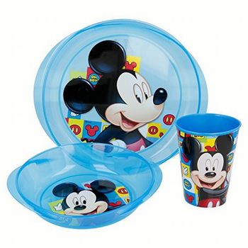 Set Desayuno 3 Piezas Easy Mickey Mouse (incluye: Plato, Cuenco Y Vaso).