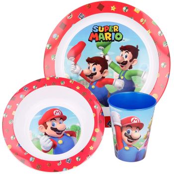 Set Vajilla Infantil 3 Piezas Super Mario Bros