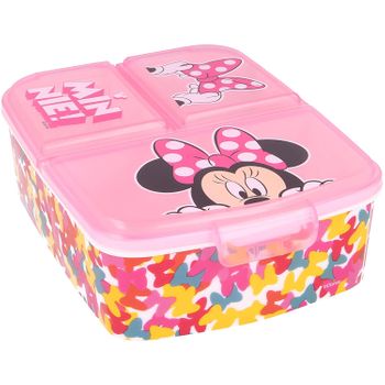 Sandwichera Múltiple Minnie Mouse Disney "so Edgy Bows" 19.5 X 16.5 X 6.7 Cm