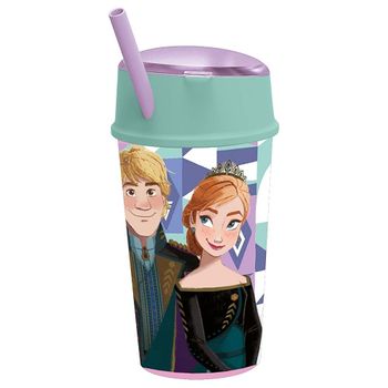 Frozen Vaso Pajita 400 Ml Y Porta Snacks