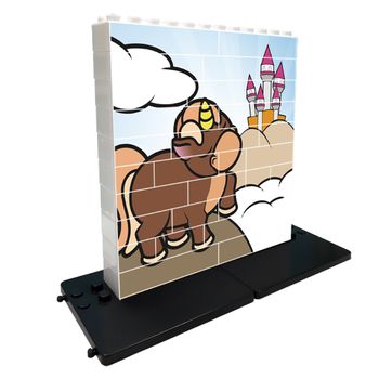 Puzzle Up Vertical De Bloques Unicornio Castillo 32 Piezas