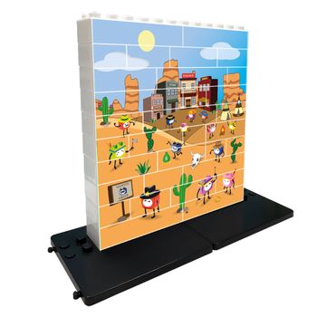 Puzzle Up Vertical De Bloques Oeste 32 Piezas