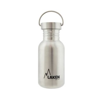 Laken Basic Steel Vintage - Botella De Agua 0.5l En Acero Inoxidable Con Asa. Plata