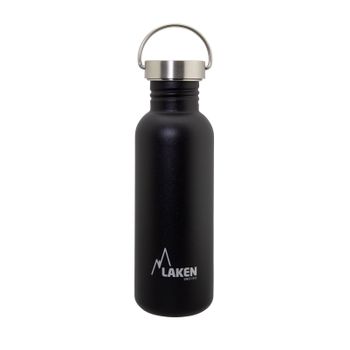 Laken Basic Steel Vintage - Botella De Agua 0.75l En Acero Inoxidable Con Asa. Negro