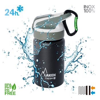 Laken Botella Térmica Summit 0.35l Con Mosquetón. Negro