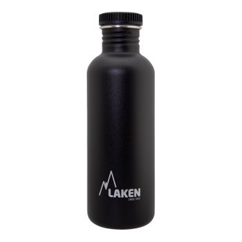 Laken Basic Steel - Botella De Agua 1l En Acero Inoxidable. Negro