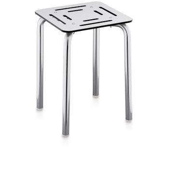 Beltran 2624 Asideros Banqueta Sin Respaldo Inox Asiento Blanco