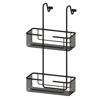 Beltran 3111 Rejilla Doble Jabonera Mampara Negra Con Perchas