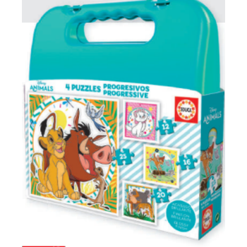 Maleta Puzzles Progresivos Disney Animals 12 16 20 25 Pzs.