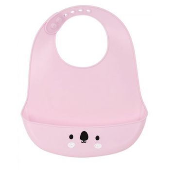 Babero silicona rosa Saro: protección y comodidad bebés. Cómpralo