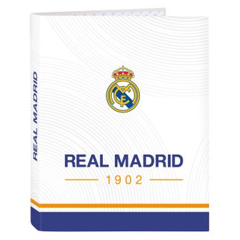 Carpeta De Anillas Real Madrid C.f. Azul Blanco A4 (26.5 X 33 X 4 Cm)