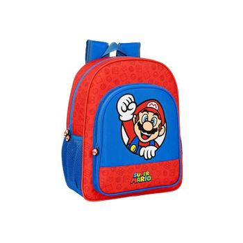 Safta- Mochila Junior Adapt.carro Super Mario 32x38x12cm, Multicolor (612108640)