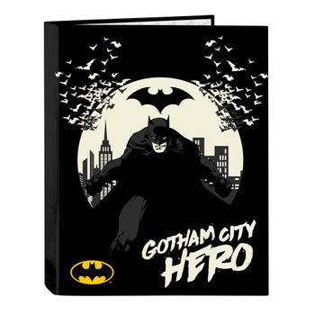 Carpeta De Anillas Batman Hero Negro A4 (26.5 X 33 X 4 Cm)