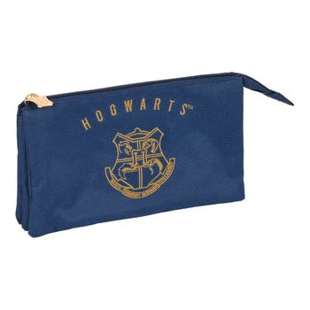 Estuche Escolar Harry Potter Magical Marrón Azul Marino (22 X 12 X 3 Cm)