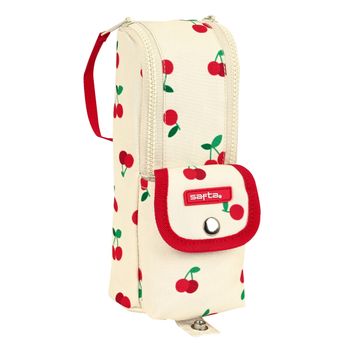 Estuche Escolar Safta Cherry Beige (6 X 21 X 6 Cm)