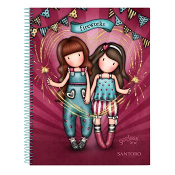 Libreta Gorjuss Fireworks Granate A4