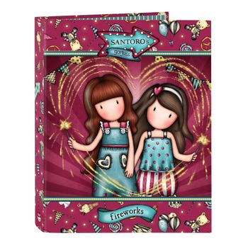 Carpeta De Anillas Gorjuss Fireworks Granate A4 (26.5 X 33 X 4 Cm)