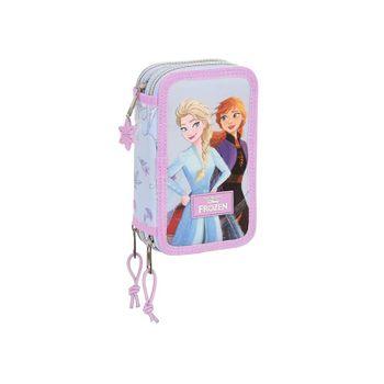 Safta Frozen - Estuche Escolar Con 36 Útiles Incluidos, Estuche Infantil, Estuche Niño, Ideal Para Niños De 5 A 14 Años, Cómodo Y Versátil, Calidad Y Resistencia, 12.5x5.5x19.5 Cm, Color Lila